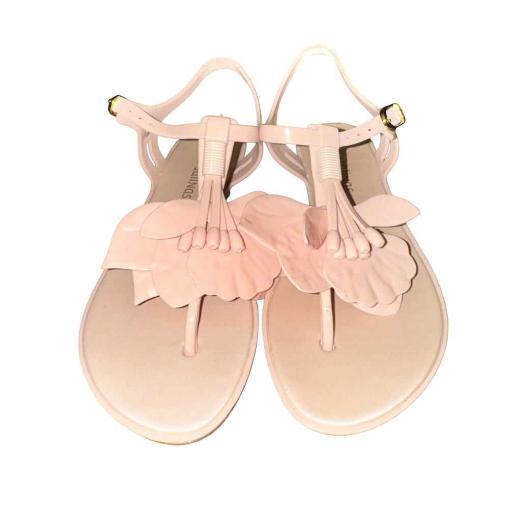 Melissa x Salinas Solar Sandals Women's Size 8 Powder Pink 3D Flower Ankle Strap